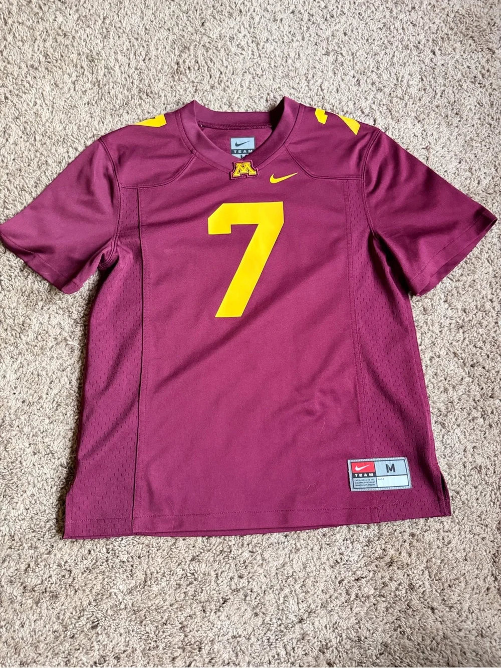 Nike Football Jersey Minnesota Golden Gophers Youth Medium #7